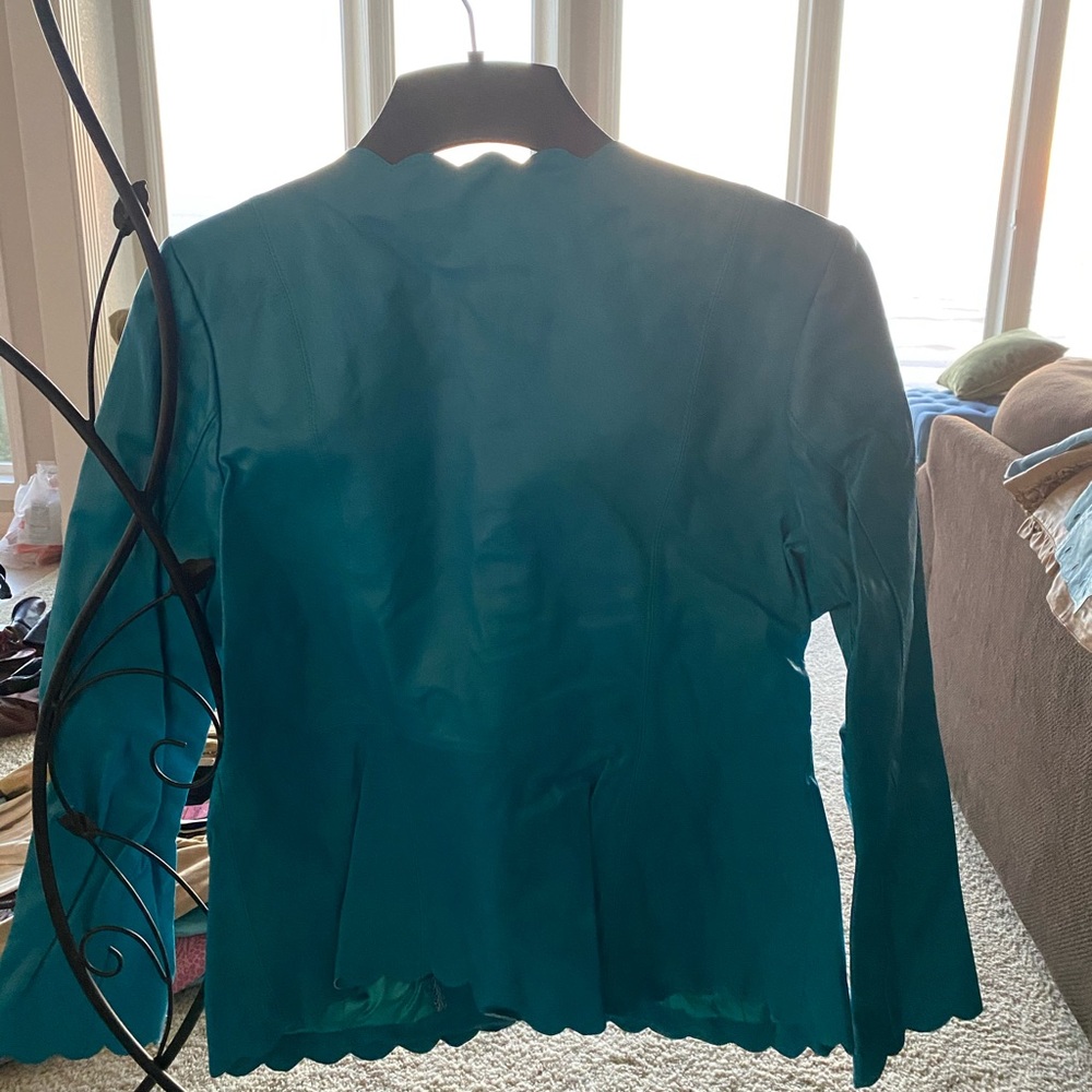 Blue leather jacket - Picture 2 of 2